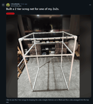 Build a 2-Teir Scrog Net with 247Garden PVC Fittings under $30?
