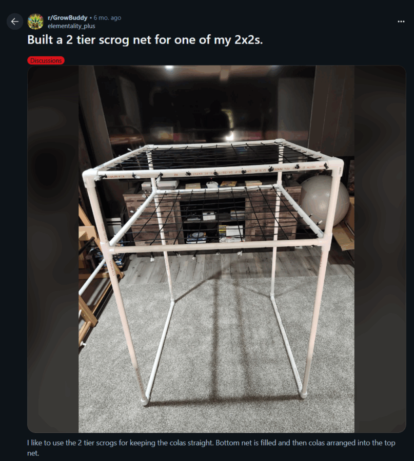 Build a 2-Teir Scrog Net with 247Garden PVC Fittings under $30?